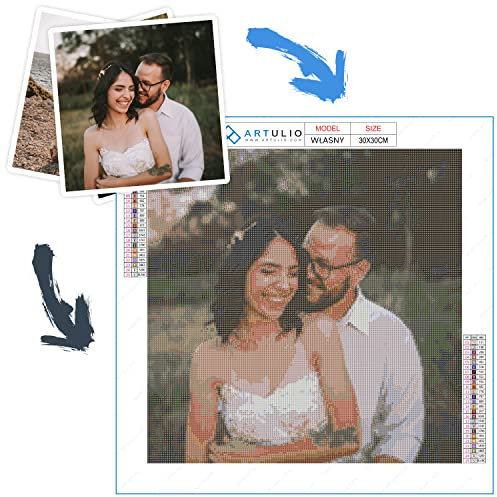 Diamond Painting Set 30x30cm Personalisieren Sie Ihr Foto - 5D Daiments Painting Zubehör - Crystal Art Wand Deko - Ihr eigenes Foto fertigen personalisiert an