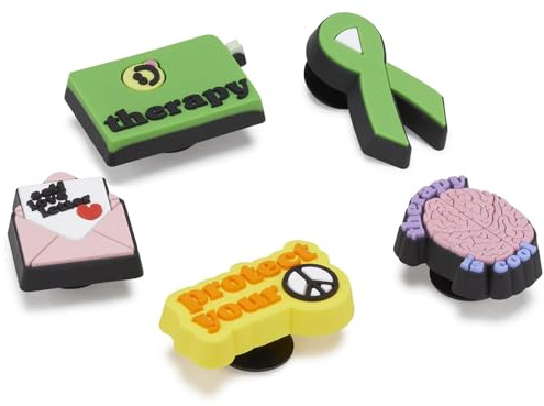 Crocs - Jibbitz Shoe Charm 5-pack | Personalize With Jibbitz for, Amuleto de zapatos Unisexo, Mental Health,