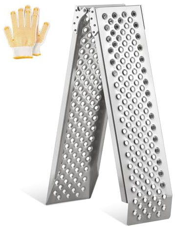 KOLOTOOL Faltbare Aluminium-Motorrad-Laderampe, 160 x 21 cm, 399 kg Tragkraft, leicht, rutschfest, wasserdicht, rostfrei, geeignet für LKW, Rasenmäher, SUVs, Anhänger, 1 Stück