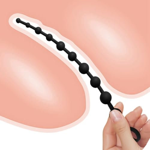 35 cm Silikon Analkette Silikon Analkugeln Anal Kette mit 10 Kugeln, Lang Analkugeln Buttplug Wasserdicht Anus Masturbator Silikon Anal Sex Spielzeug für Männer und Frauen(10Ø 1,1-2,4 cm)