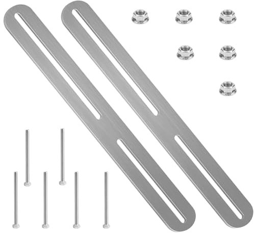 HAYGEM 2 Piezas Fijación de Valla Buzón de Fijación, Conector Plano para Buzón con la Técnica del Cepillado, 36 x 24 mm Kit de Soporte de Montaje Ajustable para Fijación Buzón y Barandilla