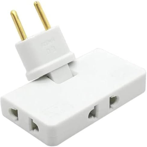 TECHZOCO Adaptador Enchufe Plano Múltiple 3 Salidas, Giratorio 180º, Toma de Pared 250V 10A, Blanco