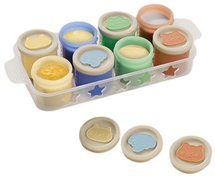 Práctico contenedor de alimentos para bebés, bandeja de silicona para congelar purés hechos a mano con múltiples compartimentos