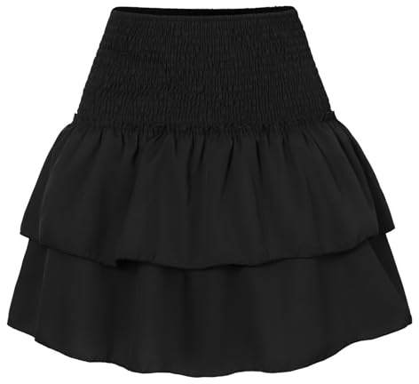 Adigaber Mini Jupe pour Femmes Taille Haute à Volants Jupe 2 in 1 Sexy Tops pour La Fête, La Plage, Les Vacances