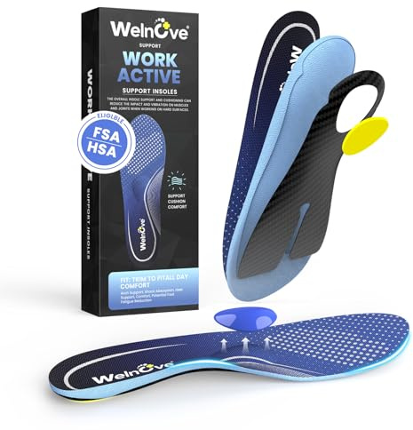 Welnove Plantillas ortopédicas para el arco del pie para hombre y mujer, para fascitis plantar, neuroma de Morton y dolor de pies, plantillas de botas de trabajo (M-W: 37-39)