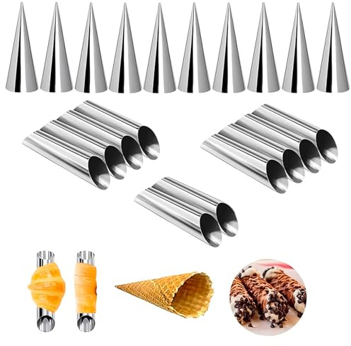 susiodeu Molde cónico de acero inoxidable para repostería, molde grande de rosca para repostería, molde cilíndrico para repostería.