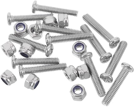 Alipis Kit de 12 Tornillos y Tuercas M4 X 20 MM para Futbolín Herrajes Metálicos de Repuesto para Mesa de Futbolín Pernos de Conexión Resistentes para Reparación y Mantenimiento de
