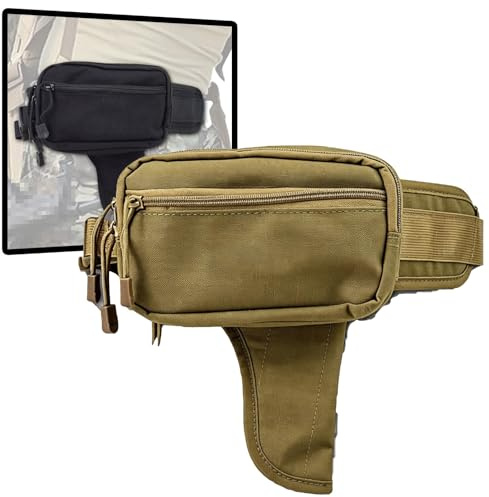 LZAQHMT Riñonera Táctica EDC con Funda Oculta y Sistema MOLLE | Bolsa de Cintura Multiuso con Acceso Rápido y Compartimentos para CS, Caza, Camping, Running y Uso Diario