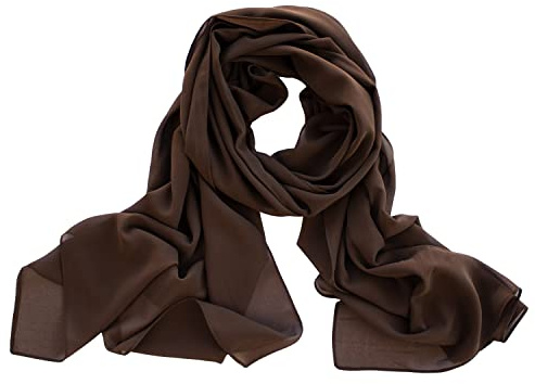 Dolce Abbraccio - Foulard da donna in chiffon, ideale per la primavera e l’estate marrone scuro. Medium