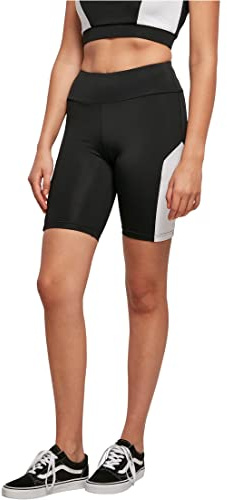 Urban Classics Damen Radlerhose Ladies Color Block Cycle Shorts, Farbe Black/White, Größe L