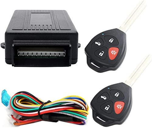 Dispositivo de Alarma antirrobo para automóvil, Riloer 60-100 Metros Alarma remota localizada, con Caja de Control + 2 Controles remotos de Cierre centralizado para automóvil de Repuesto
