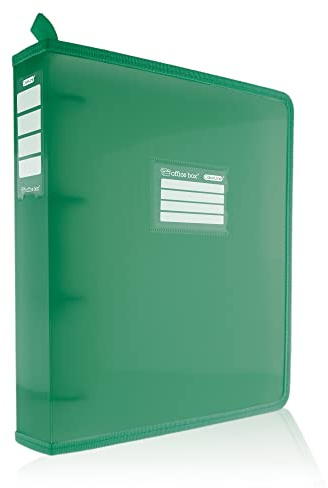 Colorline REF.44011-VO Classeur à anneaux A4+ avec côtés renforcés en tissu - Identification avant et arrière et poignée poignée pour Office Box - REF.44011-VO (40 mm / 4 anneaux, vert foncé)
