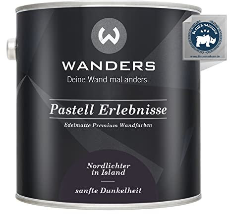 Wanders Pastell Erlebnisse 2,5L - Sanfte Dunkelheit/Dunkles Lila-Grau - Edelmatte Wandfarbe! Küchenmöbellack und Möbelfarbe. Kreidefarbe für Holz & mehr. Hohe Deckkraft, schnell trocknend