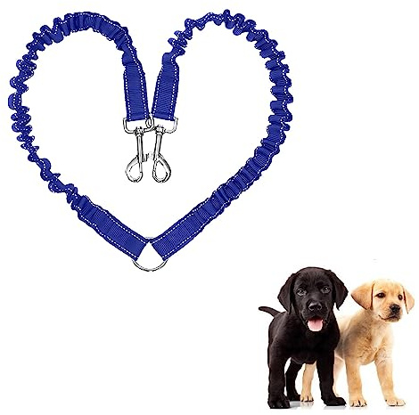 JVHLOV Double Dog Lead Coupler, 360° Rotatable Adjustable Dual Dog Leash