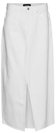 VERO MODA dam Vmminna Mr High Slit Long Emb Dnm Kjol denim kjol