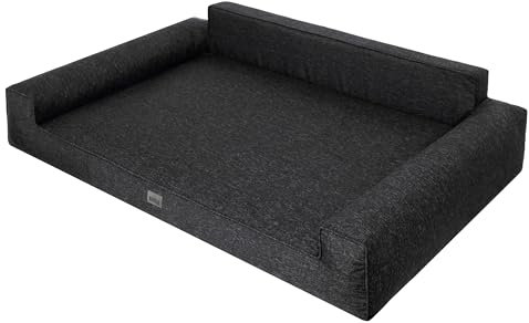 DOGGY Cuccia per cani, materasso per cani di piccola e grande, per cani di piccola taglia, cuscino per cani, per animali domestici, posto letto, mobili per cani, nero, lunghezza: 78 x 53 cm