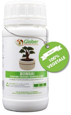 GLOBER Concime Bonsai granulare 250g - Fertilizzante Naturale Organico a Lenta Cessione NPK con Azoto Fosforo e Potassio per Bonsai da Interno ed Esterno