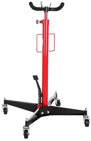 Cric de transmission hydraulique télescopique 0,5 T – Boîte de vitesses professionnelle avec extension de pédale, plage de hauteur de 100 cm à 190 cm