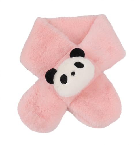 Écharpe pour enfants, écharpe d'hiver et d'automne, col croisé pour enfants, écharpe animal mignon, écharpe chaude en fausse fourrure, écharpe croix, col enveloppant pour garçons et filles, cache-cou