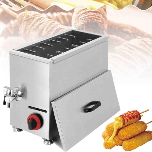 HNBYLMM Máquina para freír palitos de Perritos Calientes con Queso, freidora de maíz para Perros de 21L, máquina para Hacer palitos de Perritos Calientes con Queso Comercial, para Restaurante, hogar