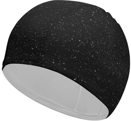 Bonnet de bain noir à paillettes pour femmes adultes bonnet de bain imperméable pour hommes femmes bonnet de bain pour cheveux longs