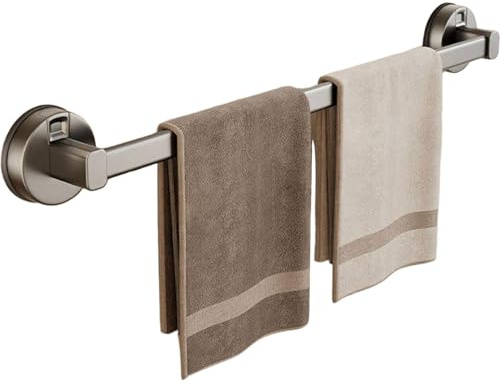 Ideal Swan Toallero sin taladrar, toallero de pared de 50 cm, barra de toalla sin taladrar, toallero con ventosa, toallero de invitados, adecuado para baño, cocina, no daña la pared