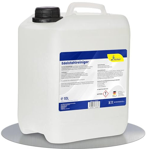 Mr. Perfect - Hocheffektiver Edelstahl Reiniger flüssig 10L – Kraftvoller Edelstahlreiniger Küche & Küchenfronten Reiniger – Edelstahlpflege Küche – Grill Edelstahl Reiniger