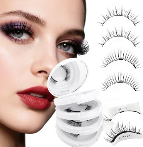 Pestañas magnéticas 4 pares 3D Magnetic Eyelashes Set No requiere pegamento Reutilizable Falso Natural Natural Impermeable Duradero