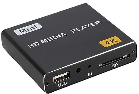 Paaruter Mini 4K HDD Media Player Car U Disk Player Lettore Video Digitale Orizzontale e Verticale 1080P con unità USB/Schede SD Spina Europea