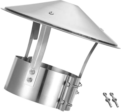 Sombrero Chimenea de Acero Inoxidable304, Tapa Sombrero De Chimenea cónica, Tapa de Chimenea de nieve de lluvia, de Techo para Escape de Chimenea(200mm(7.87in))