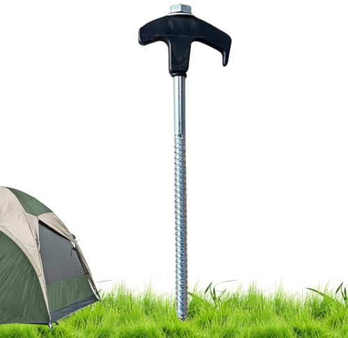 Chevilles hexagonales pour poteaux de tente, ancres à vis pour la mise à la terre - Poteaux de sol en acier au carbone de 20 cm Positionnement sûr de la tente - Doigts de camping Coupe-vent