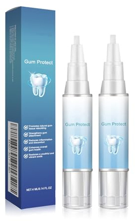 Clawrex Gum Repair Gel Lot de 2 stylos blanchissants pour dents - Nettoyage en profondeur des gencives - Gel blanchissant des dents - Protection des gencives et soin buccal - Nettoyage des gencives