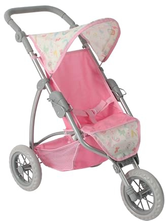 Bayer Chic 2000 - Cochecito de muñecas Leon, Jogging Buggy para niños de 4 a 8 años, Mariposas, Color Rosa