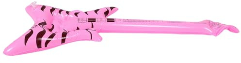 Guitare Gonflable Rose en PVC, Accessoire de Fête Rock 1 Pièce