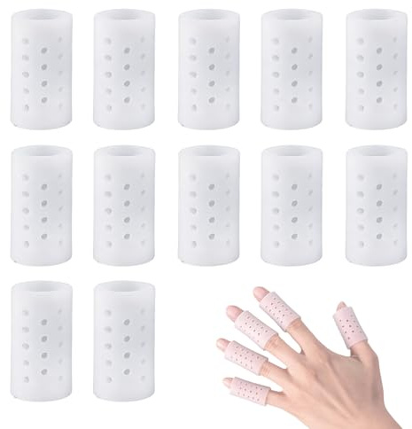 12PCS Waterproof Finger Protector, Finger Protectors, Anti Skin Picking Protective Gloves, Reusable Breathable Transparent Protectors for Cracked Hands Hangnails Care Daily Use