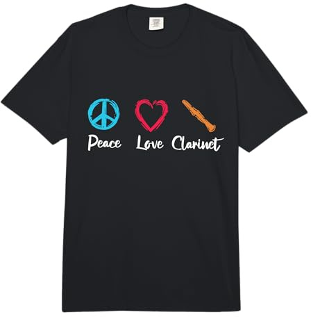 Peace Love Clarinette Comfort Colors Adult Heavyweight T-Shirt