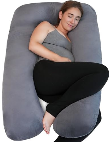 PinkFroggie Pregnancy Pillows,U-Shape Maternity Pillow with Velvet Cover