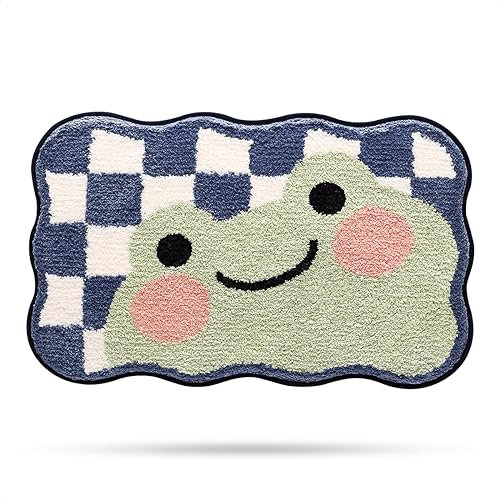 Niedlicher Badteppich Badematte für Badezimmer Rutschhemmender Weicher Badteppich für Duschen Niedlich Plüsch Mikrofaser Super-saugstark Plüschteppich für 50x80cm