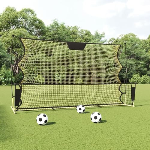 Fußball-Rebounder Schwarz und Gelb 183x85x120 cm Polyester, CIADAZ Fussballtor, Fussball Kinder, Fussball Tor, Torwand, Tornetz - at