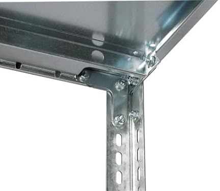 qpool24 Anbauregal, Fachbodenregal Schraubsystem MULTIplus250, 2000 x 750 x 400 mm (HxBxT), verzinkt, 5 Fachböden