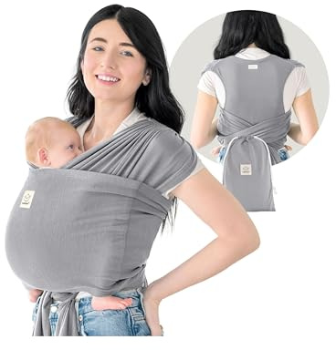 KeaBabies D-Lite Baby Carrier – Easy to Carry, Adjustable Baby Carrier, Baby Carrier for Newborn to Child, Ring Baby Carrier, Ring Baby Carrier (Classic Gray)