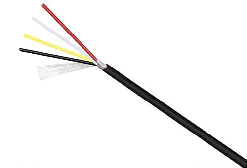 Pangyoo Filo elettrico Cavo di segnale cavo audio in PVC UL2547, cavo schermato multi-core 2/3/4/5 core, 22 24 26 28 AWG 300 V filo di rame stagnato nero (Size : 10m, Color : 28AWG-4Cores)