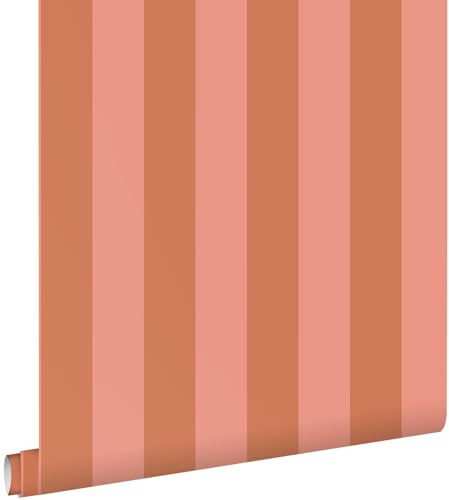 ESTAhome tapet ränder terrakottaröd och persikofärgat 53 cm x 10.05 m