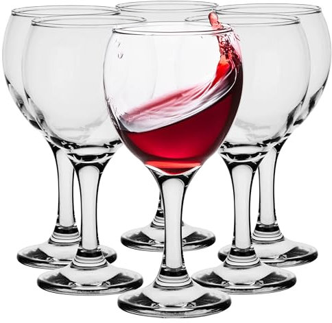 Glasmark KROSNO, 220ml, Set von 4, Weinglas, Glas mit farbigem Boden, Weißweingläser, Weinkelche, Originelles Design, einzigartige Form und Stil, Perfekt für zu Hause, Restaurants
