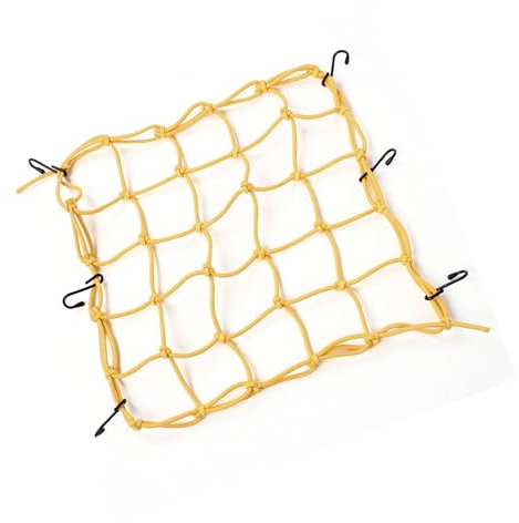 Partuto Yellow Nylon Rubber 6 Hook Luggage Cargo Flexible Net for Motorcycle Replacement