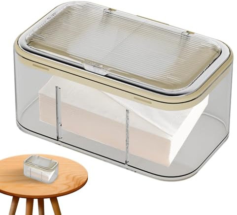 Tuxxjzm Porta fazzoletti trasparente, porta fazzoletti con coperchio, dispenser per tovaglioli per la casa, supporto da parete rettangolare, scatola dispenser per fazzoletti cosmetici per bagno