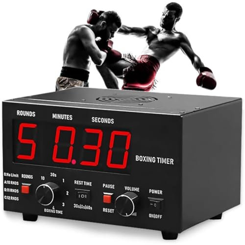 Temporizador De Intervalo De Boxeo Clásico, Temporizador De Gimnasio Profesional, Tiempo De Entrenamiento Seleccionable Y Repeticiones De Ciclo, Pantalla Digital LED, Recordatorio De Zumbador