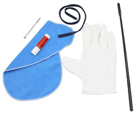 Kit de limpieza de flautas, limpiador de flautas con paño de limpieza, destornillador de grasa de corcho, guantes y flauta y juego de limpieza