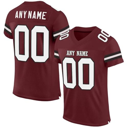 Customizable Football Jersey with Name Number Comfortable Breathable Sports Uniform for Men Women Youth Kids American Football Jersey for Sports Fans and Teams