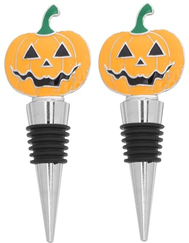 VERDANVERSE 2 Pezzi Tappi per Bottiglia Forma Halloween Tappi per Vino in Zinco Riutilizzabili Chiusura Ermetica Antisgocciolamento per Conservazione Adatti per Feste e Bar